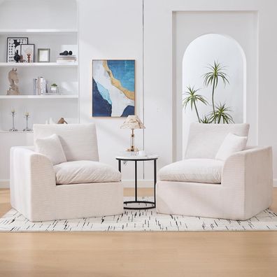IHO SOFA Compressed Sofa Einzelsitzer Cordstoff, kombinierbar zum Zweisitzer