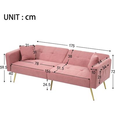 Dolamaní 2-in-1 Schlafsofa mit Schlaffunktion, verstellbarer Rückenlehne und