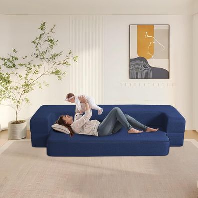 ANONER Faltbares Boden-Doppelsofa, 2-in-1-Faltmatratze mit Memory-Schaum