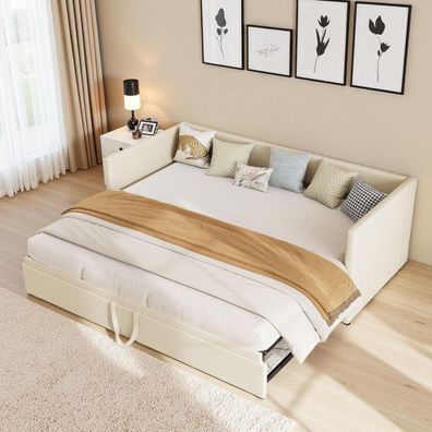 CYYZB Schlafsofa, 90/180 x 200 cm, ausziehbares 2-Sitzer Sofa mit Bettfunktion