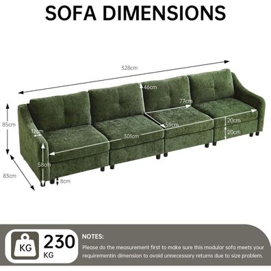 JIEXI Ecksofa mit Schlaffunktion, L-Form Couch aus Cordstoff, 251cm