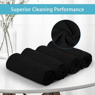 Homexcel Mikrofaser Reinigungstücher 50 Stück, 30x30 cm, Schwarz