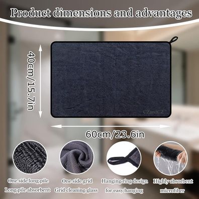 3x Mikrofasertücher XXL 40x60cm - Schnell trocknend, streifenfrei für Auto, Bad