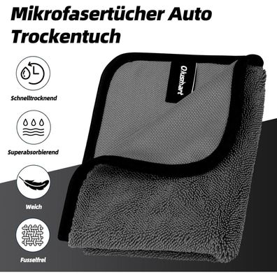 Qiusmart Mikrofasertücher 3er-Set - Schnelltrocknend, extrem saugstark