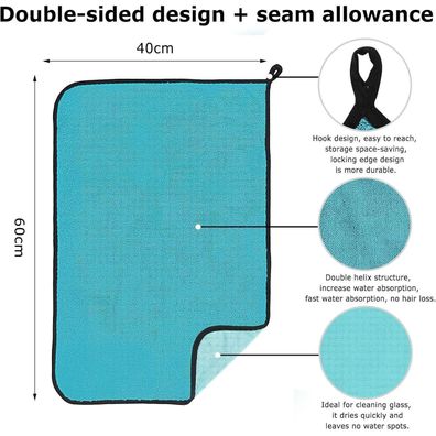 WUFANC Trockentuch Dusche, 3er Pack, Hellblau, 40x60cm - Extrem Saugfähig