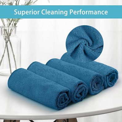 Homexcel 50er Pack Blaue Mikrofasertücher 30x30 cm - Wiederverwendbar