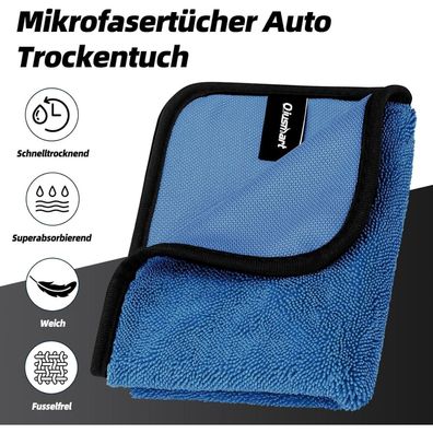 Qiusmart Mikrofasertücher 3er-Set: Schnelltrocknend, extrem saugstark