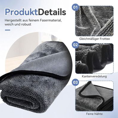 Meirrai Ultra-Wipes Mikrofaser Trockentuch, Super Saugfähig, 40x60cm (3er Pack)