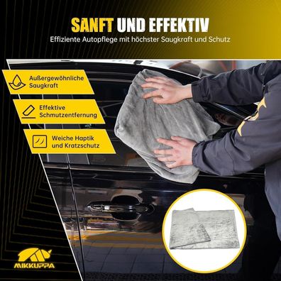 Mikkuppa XXL Mikrofasertücher Auto 3er Set 60x160 cm 400 GSM Große