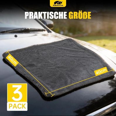Mikkuppa Mikrofasertuch Auto 1000 GSM, extra dick, extrem saugstark