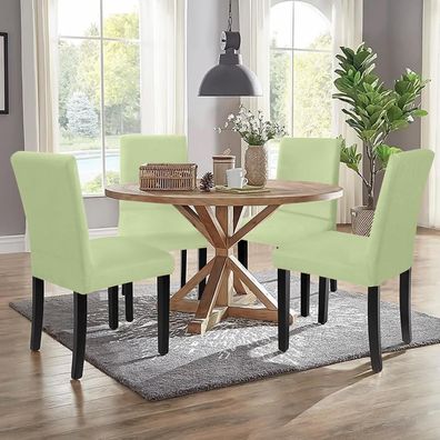 Sufdari Stuhlhussen 2er Set Grün - Stretch Esszimmer Stuhlbezug, Abnehmbar