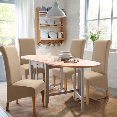 BalladHome Stuhlhussen XL für Esszimmerstühle, 4 Stück, Khaki - Stretch Spandex