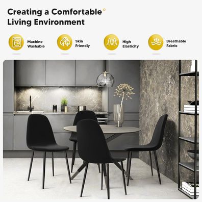 BalladHome Stuhlhussen 2 Stück Stretch für Esszimmerstühle Universal Spandex