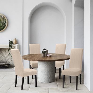 Eozakavod Stuhlhussen 6er Set Universal Stretch Jacquard Abnehmbare Stuhlbezüge