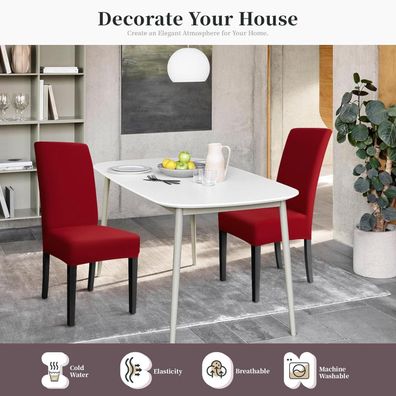 Eozakavod Stuhlhussen 6er Set - Moderne Stretch Stuhlbezüge für Esszimmer