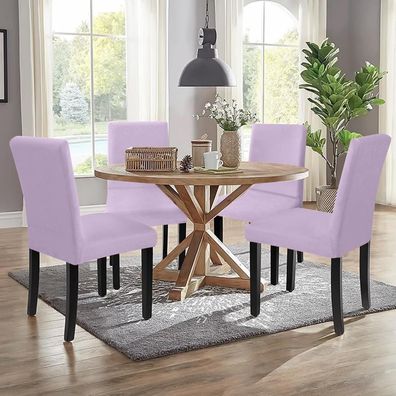 Sufdari Stuhlhussen 6er Set Lila - Stretch Esszimmer Stuhlbezug, abnehmbar