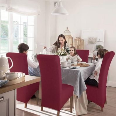 BalladHome Stuhlhussen 2 Stück XL Rotwein, elegante Stretchhusse für große