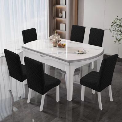 Lansheng Stuhlhussen 6er Set, Stretch Stuhlbezüge für Schwingstühle, abnehmbar