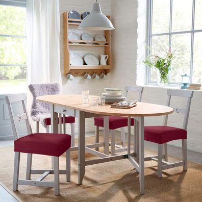 BalladHome Stuhlhussen 2 Stück Rotwein, elastische Jacquard Stuhlüberzüge