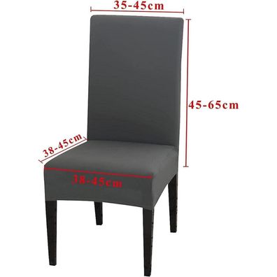 MOLVCE Stuhlhussen 6er Set, bi-Elastic Stretch Stuhlbezüge, Dunkelgrau, Waschbar