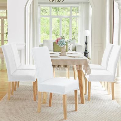 Alishomtll 4er Set Stretch Samt Stuhlhussen, waschbare und elastische