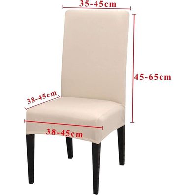 MOLVCE Stuhlhussen 6er Set, bi-Elastic Stretch Hussen für Esszimmerstühle, Beige