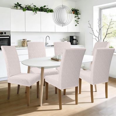 Alishomtll Stuhlhussen 6er Set Jacquard, elastische Stuhlbezüge für