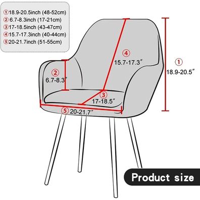 Dearbag 2er/4er Set Stretch Samt Stuhlhussen für Esszimmerstühle, abnehmbar