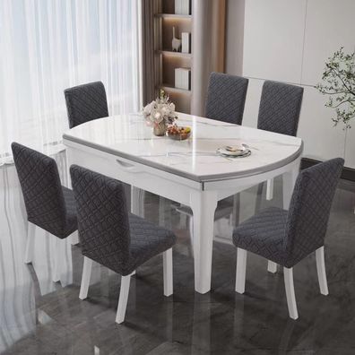 Lansheng Stuhlhussen 6er Set, Stretch Stuhlbezüge für Schwingstühle, abnehmbar