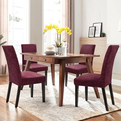 Alishomtll Sämischleder Stuhlhussen 6er Set, Stretch PU Stuhlbezug für