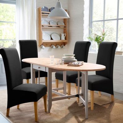 BalladHome Stuhlhussen XL für Esszimmerstühle, 4 Stück, Schwarz, Stretch