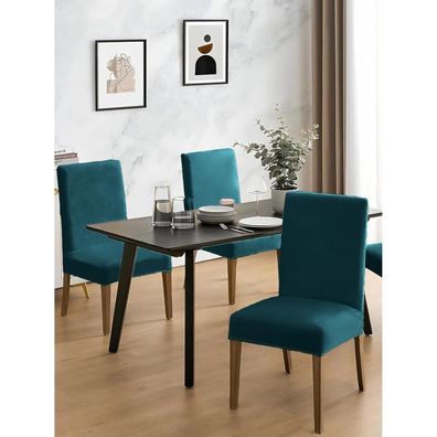 Lansheng Stuhlhussen 2er Set, Universelle Stretch Samt Stuhlbezüge für