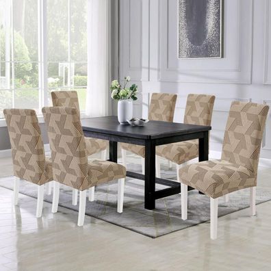 Cycmaco Stretch Stuhlhussen 6er Set, Elastischer Universal Stuhlbezug für