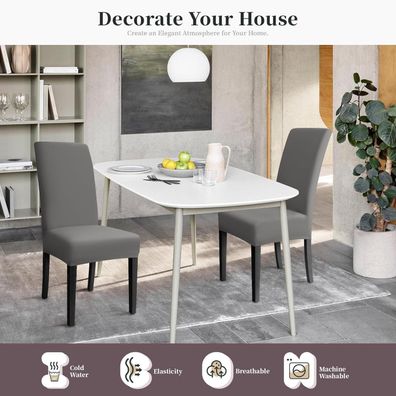 Eozakavod Stuhlhussen 6er Set Grau - Moderne Stretch Stuhlbezüge für Esszimmer