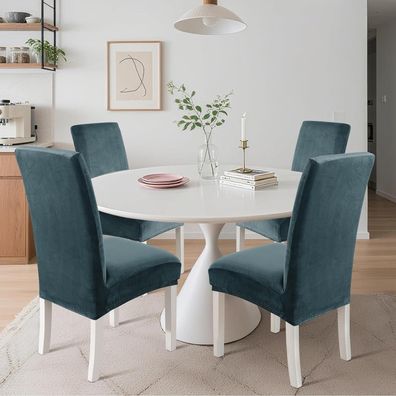 Ystyle Stuhlhussen 4er Set aus Samt, universell passend, weich, waschbar und