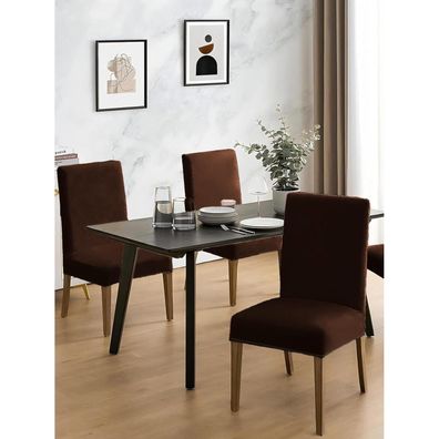 Lansheng Stuhlhussen 4er Set, Universelle Abnehmbare Waschbare Samt Stuhlhussen