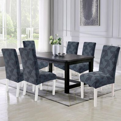Cycmaco Stretch Stuhlhussen 6er Set, Universal Stuhlbezüge für Hochlehner