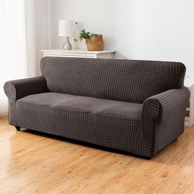 Ystellaa Sofa Überzug 3 Sitzer Braun - Waschbar, Kratzfest & Rutschfest für