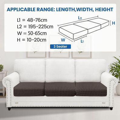 Ystellaa Stretch Sitzkissenbezug, rutschfest & elastisch, Universal Sofaschoner
