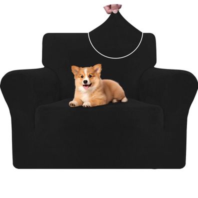 Cycmaco Samt Sofa Überzug 1 Sitzer - Elastische Sesselhusse, Rutschfest