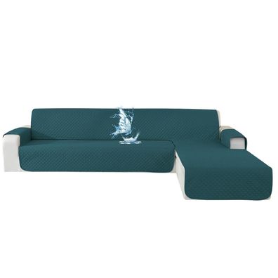 Cycmaco Wasserdichter L-Form Sofabezug für 4-Sitzer Ecksofas, Dunkelgrün, 280 cm