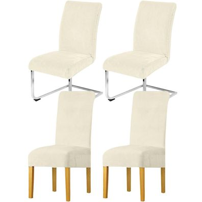 Lansheng Stuhlhussen 4er Set, Universelle Stretch Samt Stuhlbezüge für