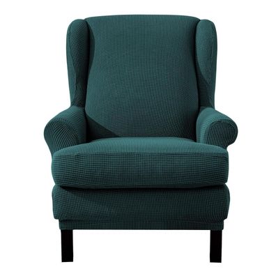 EBETA 2-teiliger Jacquard Ohrensesselbezug mit Sitzbezug, elastisch, Olivgrün
