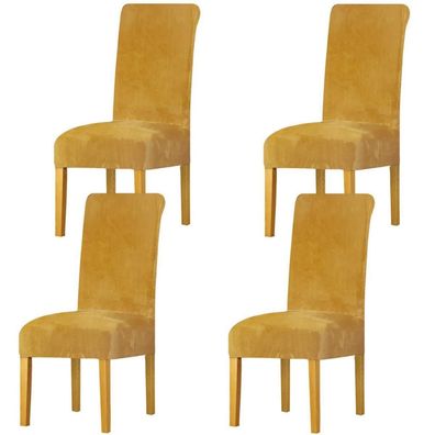 Lansheng Stuhlhussen 4er Set, Universelle Abnehmbare Waschbare Samt Stretch