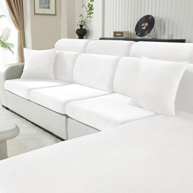 Cycmaco Samt Sitzkissenbezug für 1-Sitzer Sofa, Stretch, rutschfest, waschbar