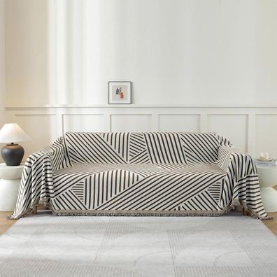Ystellaa Sofa Überwurfdecke 180x340cm Chenille, Universal Couch Überzug für 3