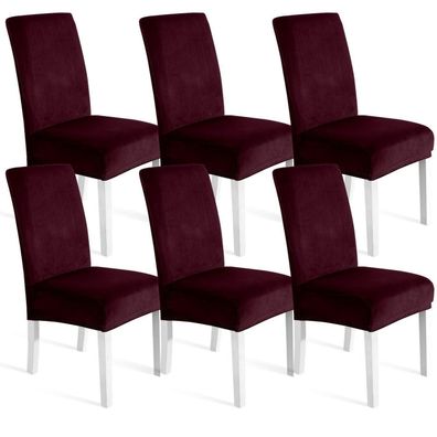 Ystyle Stuhlhussen Samt 6er Set - Universale Stretch-Überzüge für Stühle