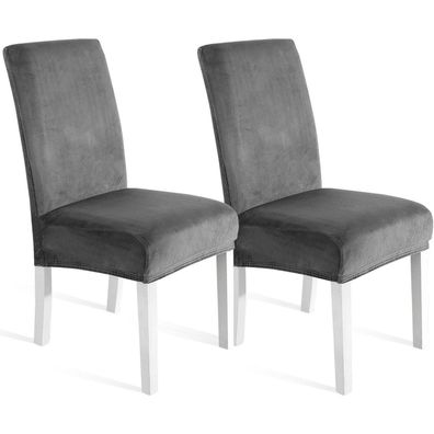 Ystyle Samt Stuhlhussen 2er Set, universelle Stretch-Überzüge, weich, waschbar