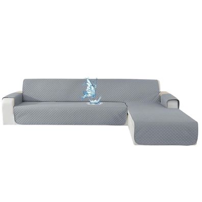 Cycmaco Wasserdichter L-Form Sofabezug für 2-Sitzer Ecksofa, Hellgrau, L 210 CM
