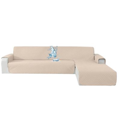 Cycmaco Wasserdichter L-Form Sofabezug für 3-Sitzer Ecksofas, Beige, 255 cm